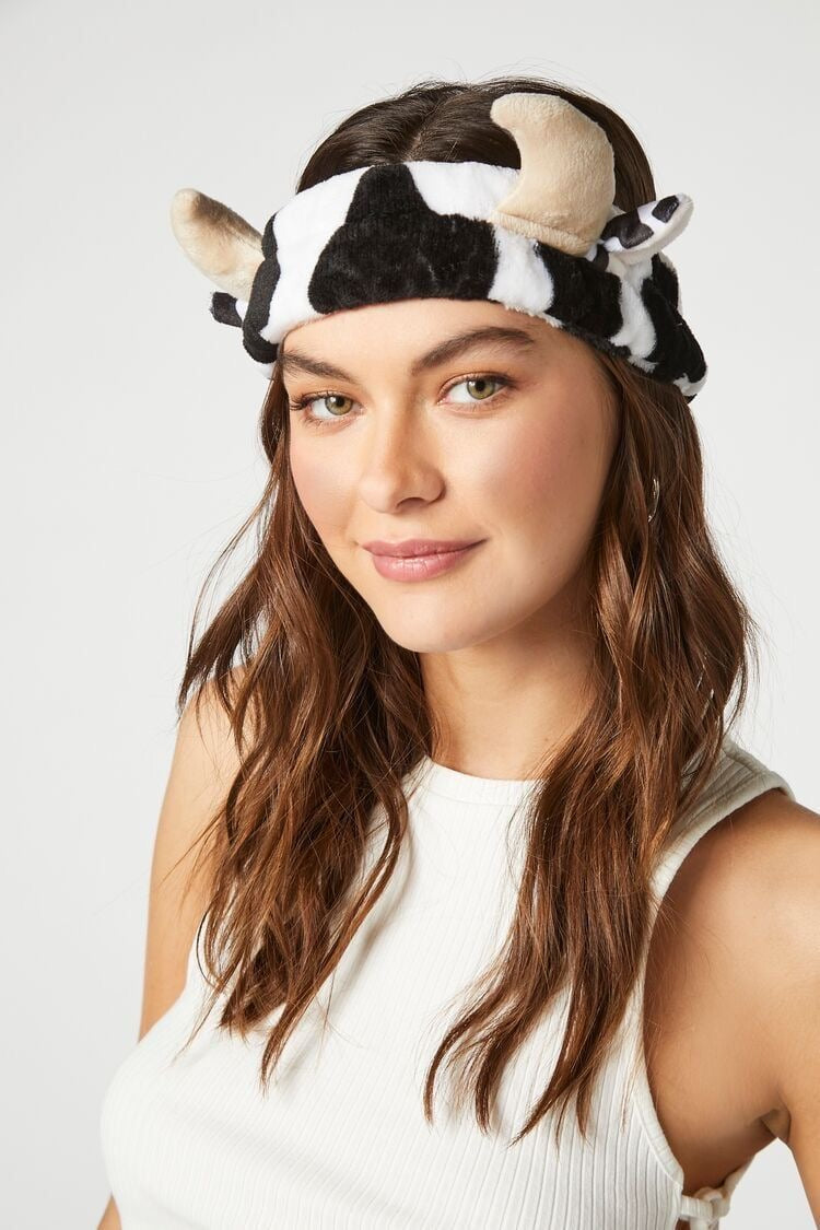 COW PRINT MAKEUP SPA HEADBANDS