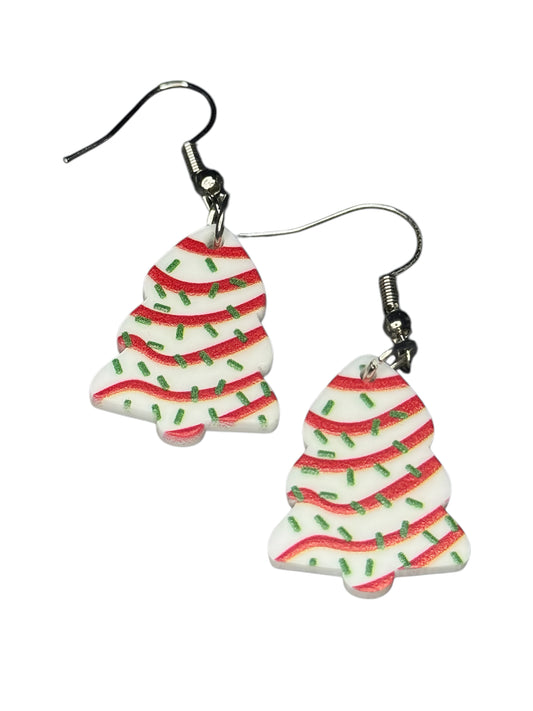 CHRISTMAS TREE CAKE DANGLE EARRINGS