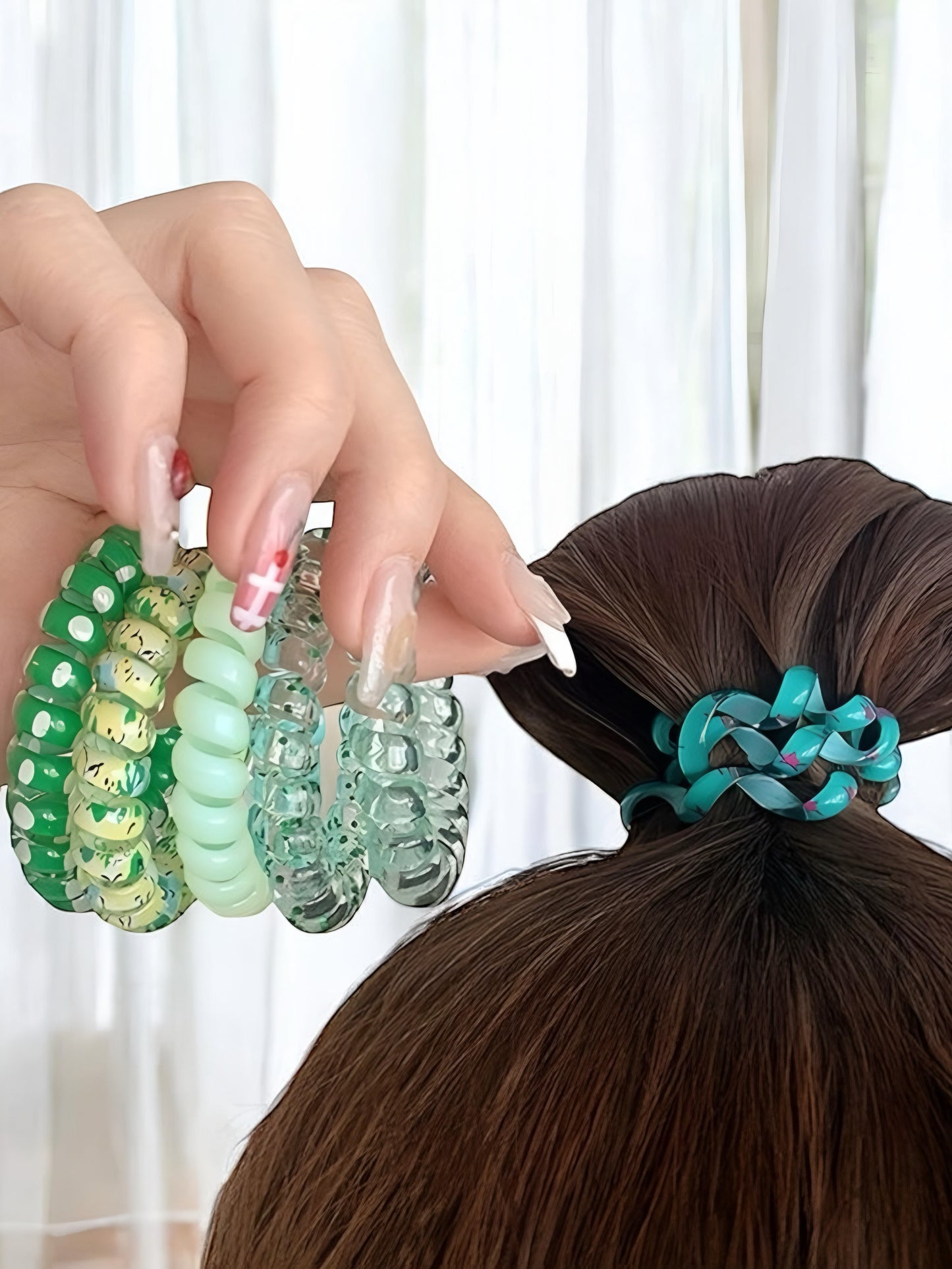 CANDY COLOR SPIRAL HAIR TIES