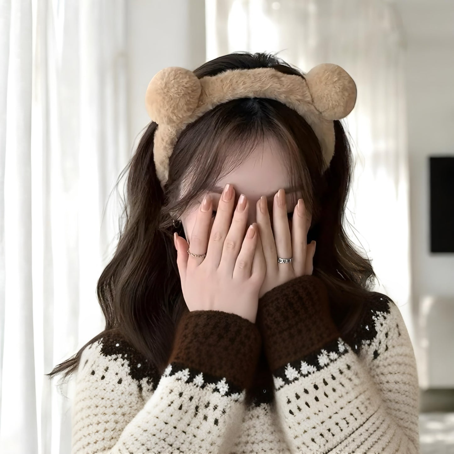 FUZZY TEDDY BEAR HEADBANDS