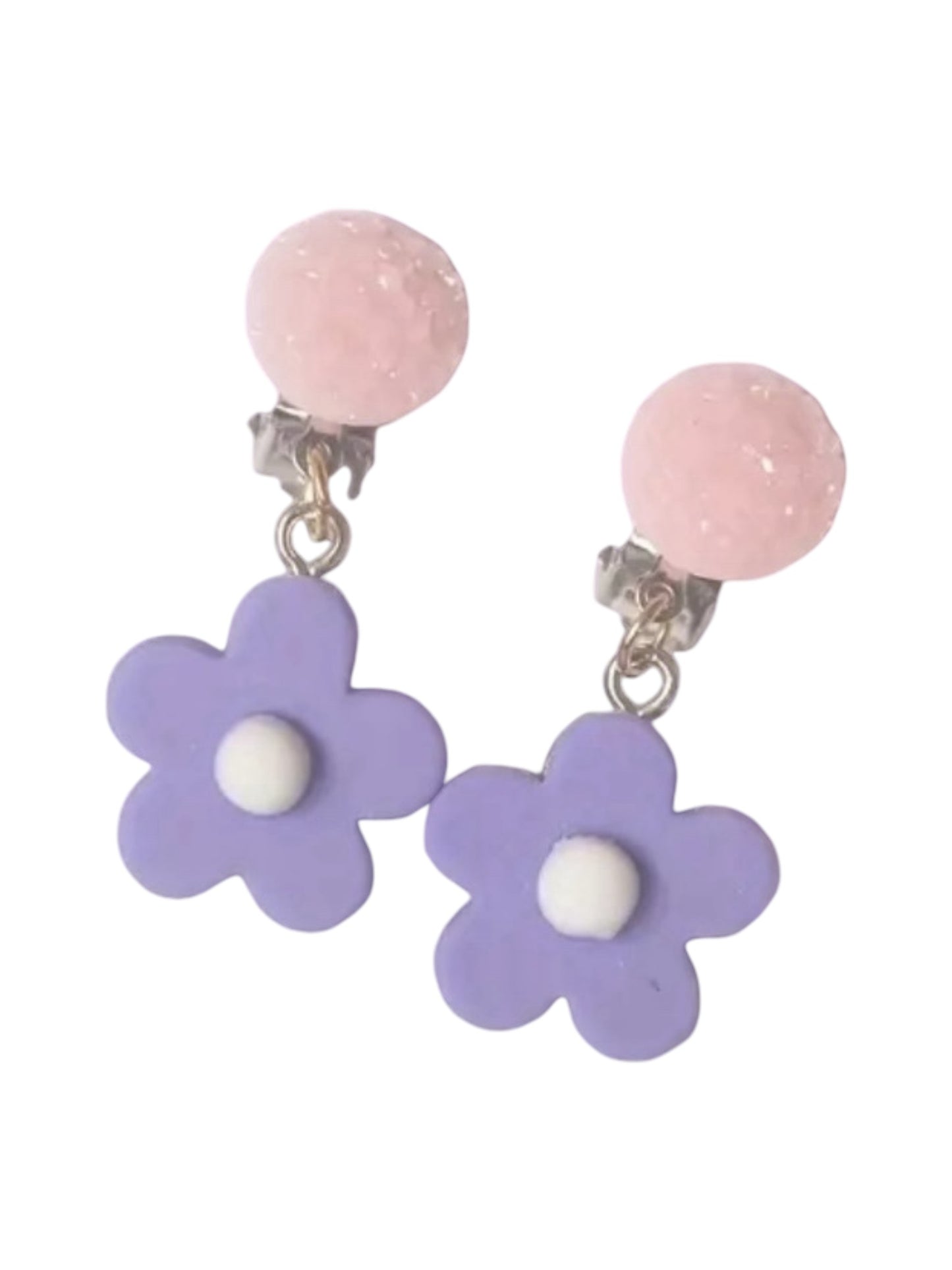 GROOVY FLOWERS CLIP ON EARRINGS