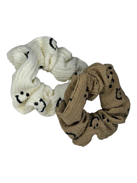 SMILE PRINT SCRUNCHIE DUOS