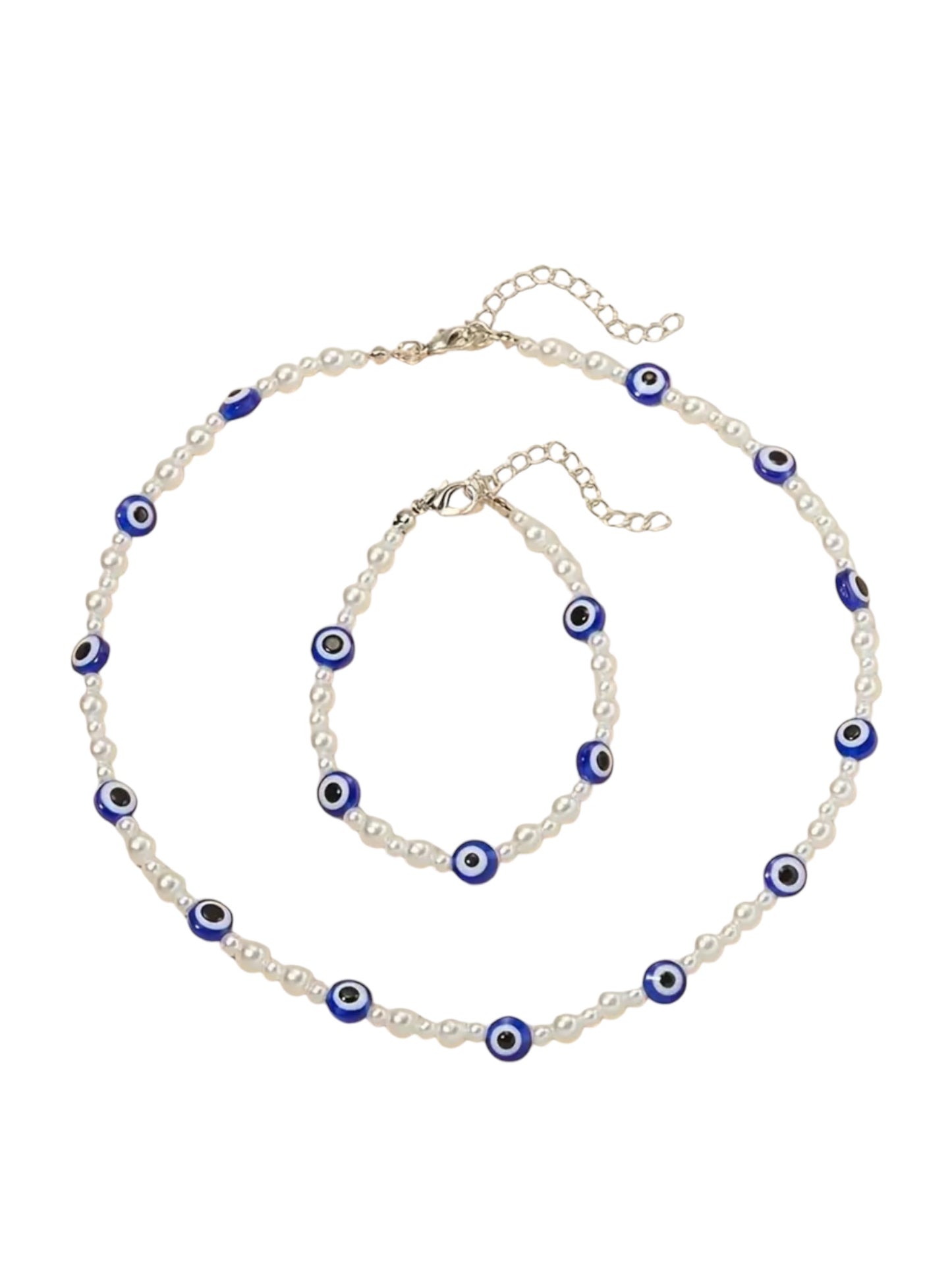 EVIL EYE NECKLACE AND BRACELET DUO