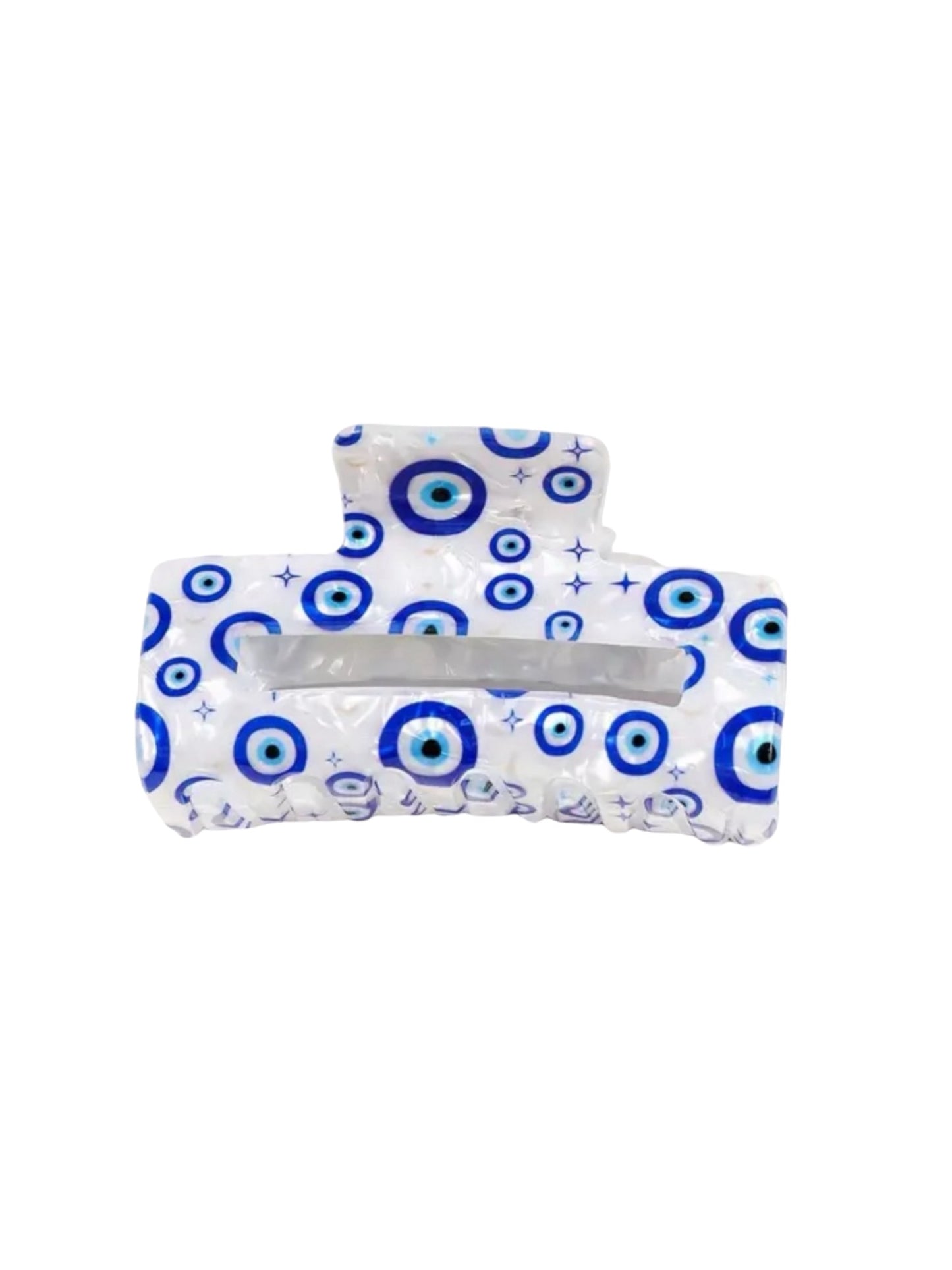 EVIL EYE PRINT PEARLOID CLAW CLIP