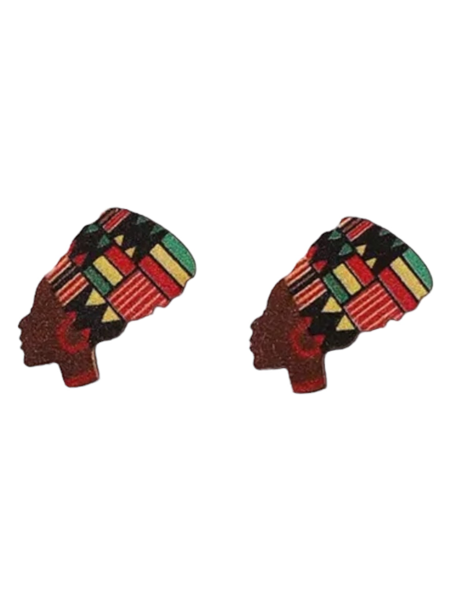 JUNETEENTH WOODEN STUD EARRINGS