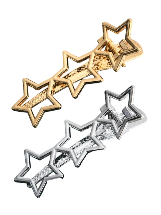 METAL STARS HAIR BARRETTE