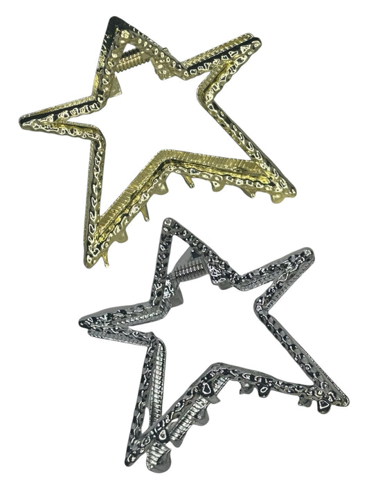 Y2K METAL STAR CLAW CLIPS