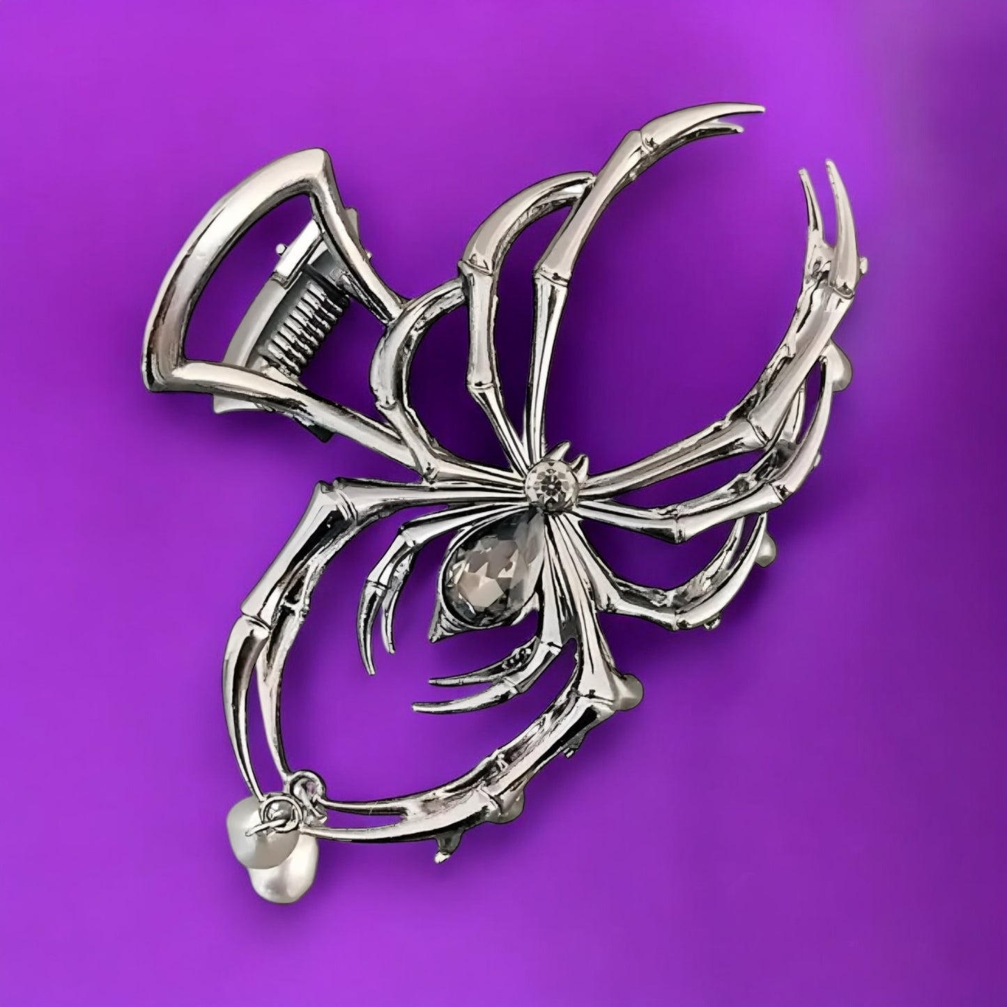 METAL SPIDER PEARL CLAW CLIP