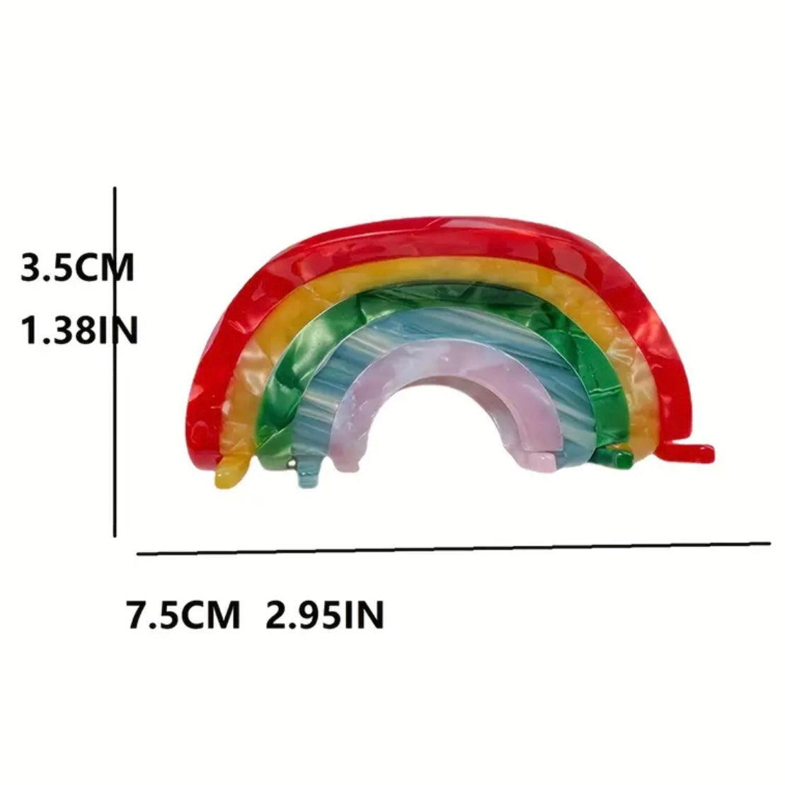 PRIDE RAINBOW ACETATE CLAW CLIP