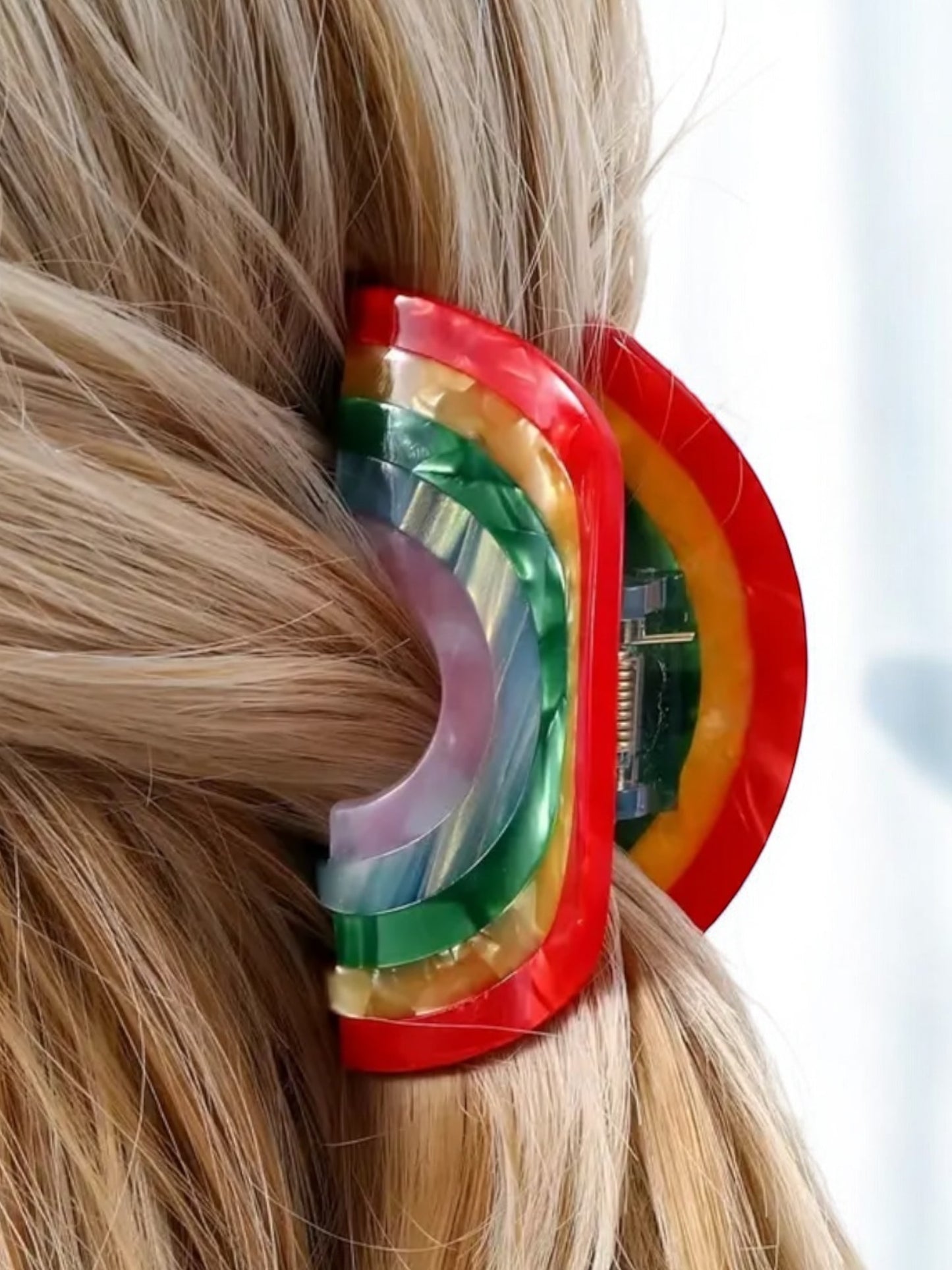 PRIDE RAINBOW ACETATE CLAW CLIP