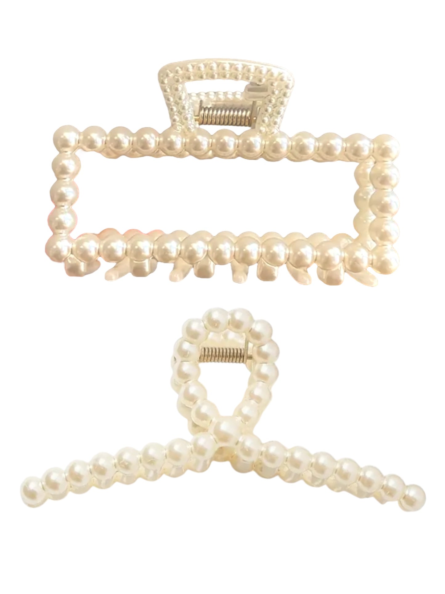 FAUX PEARL CLAW CLIP DUOS