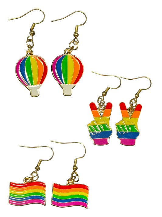 PRIDE RAINBOW DANGLE EARRINGS