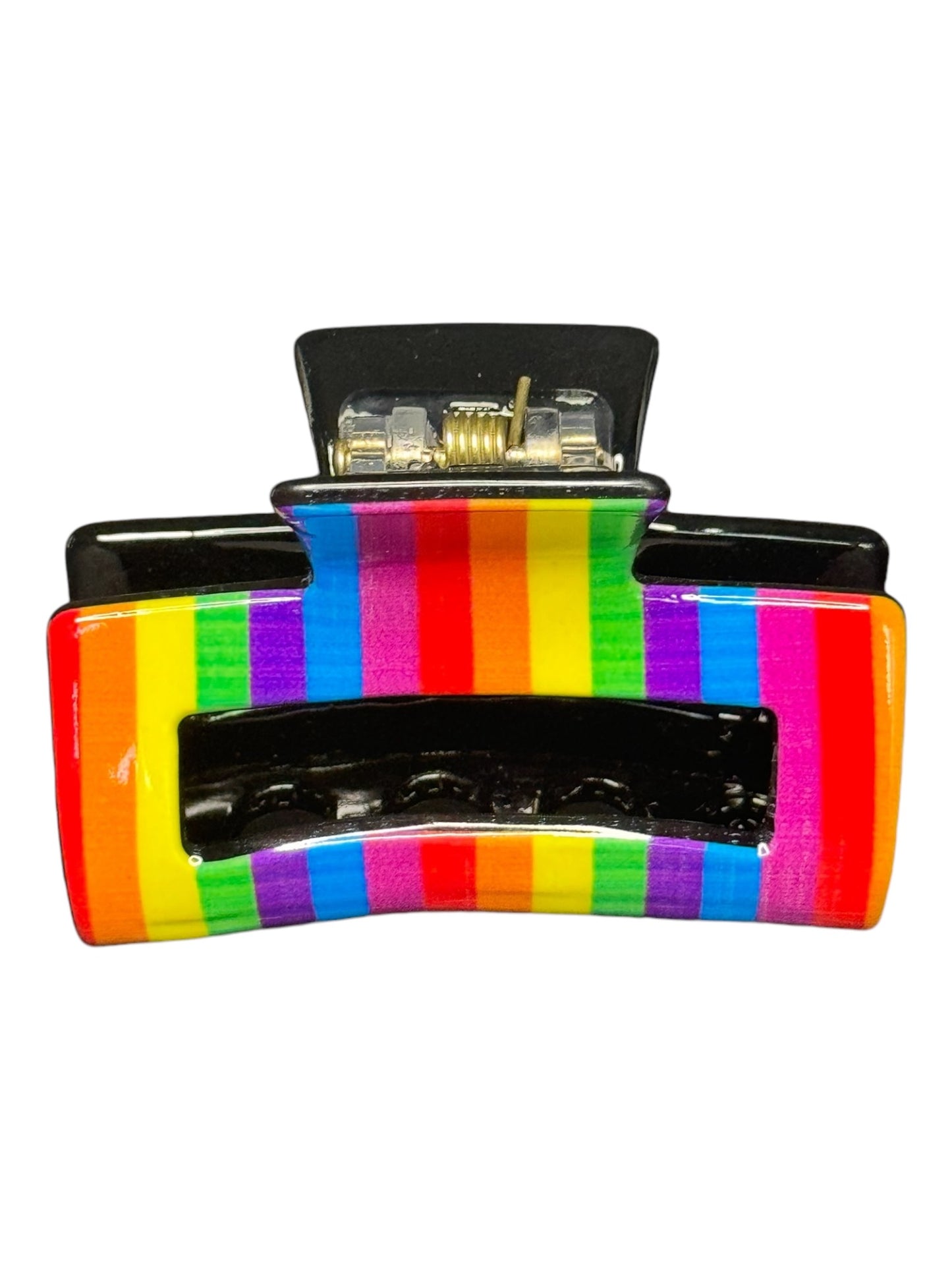 MINI PRIDE RAINBOW PRINT CLAW CLIP