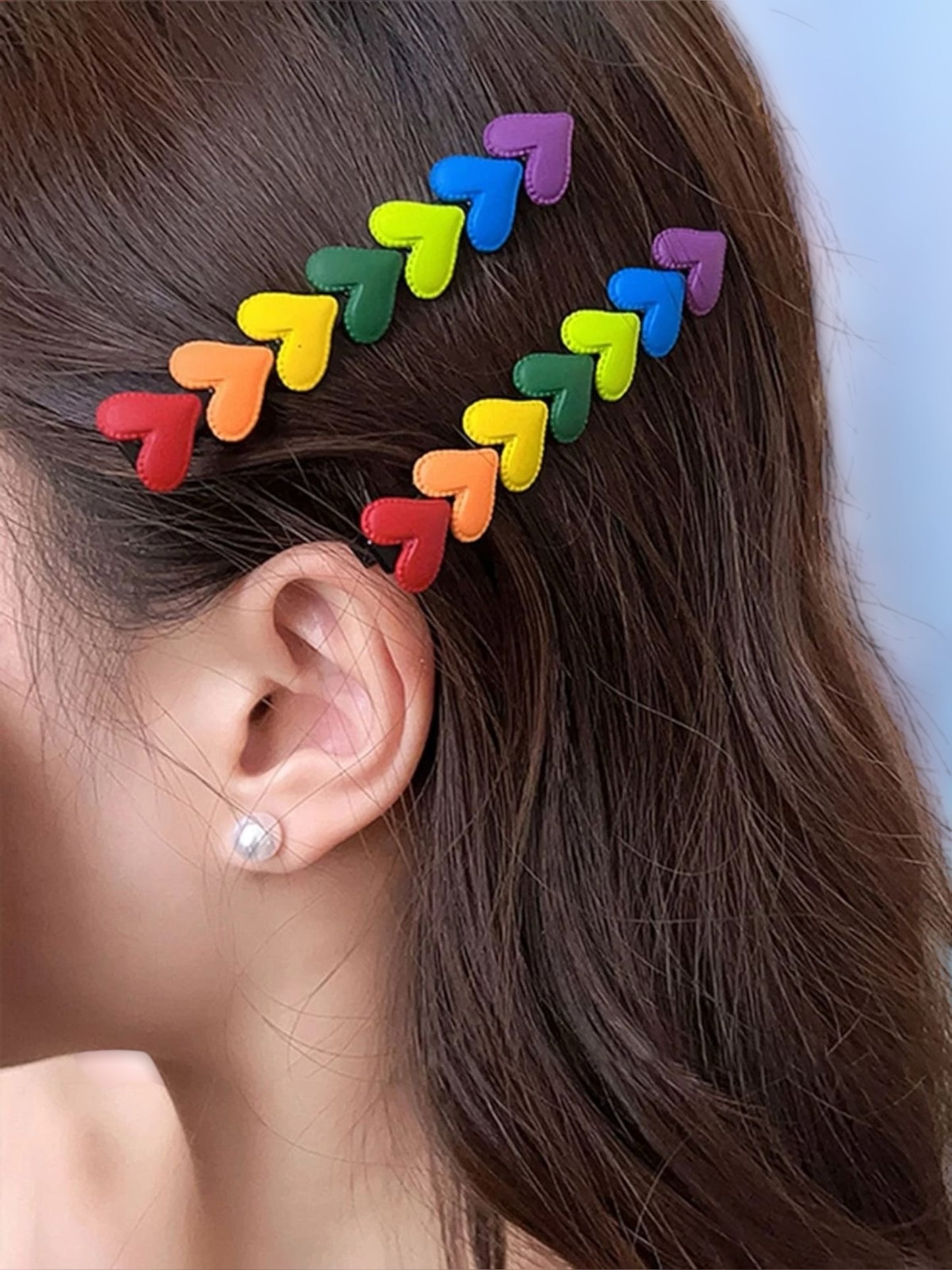 PRIDE HEARTS RAINBOW HAIR BARRETTE