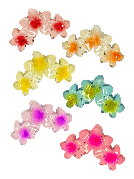 LONG SUMMER FLOWER CLAW CLIPS