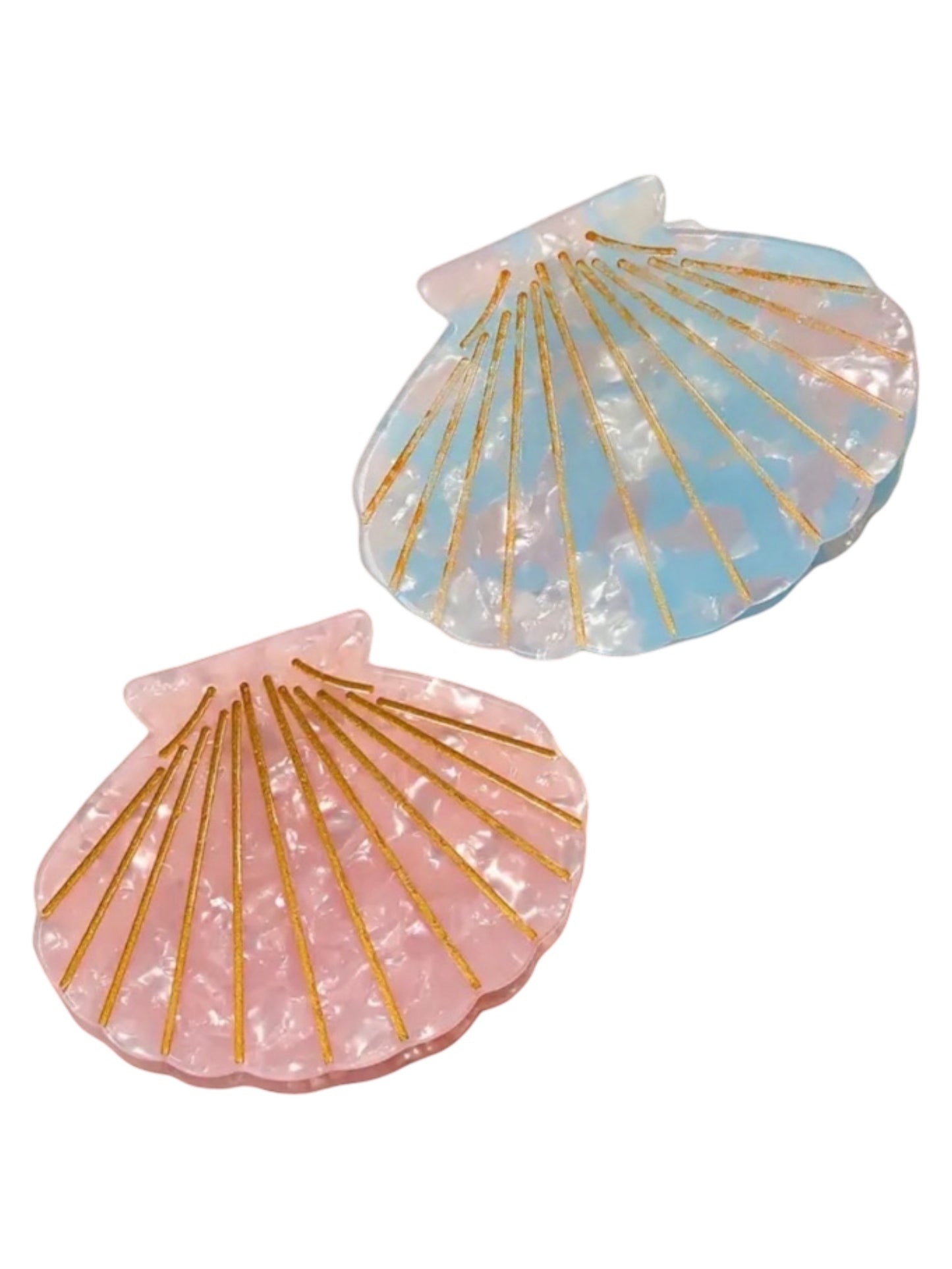 PEARLOID SUMMER SEASHELL CLAW CLIPS