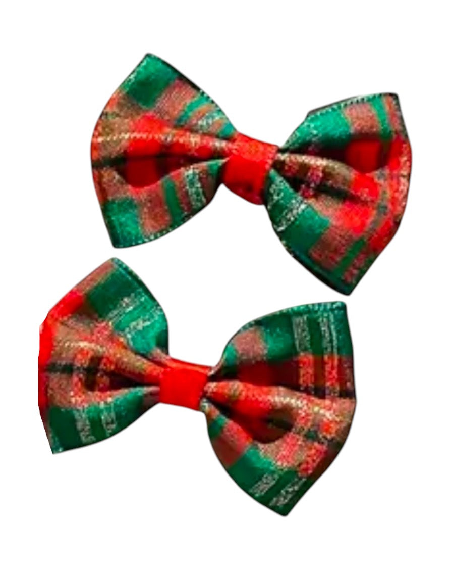 CHRISTMAS HAIR BOW BARRETTES 2-PACK