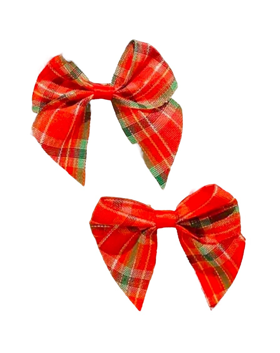 CHRISTMAS HAIR BOW BARRETTES 2-PACK