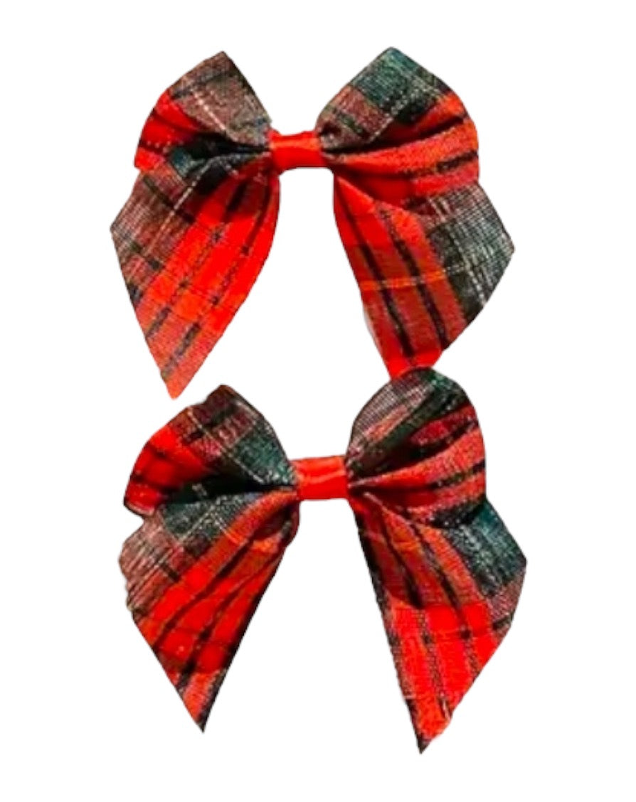 CHRISTMAS HAIR BOW BARRETTES 2-PACK