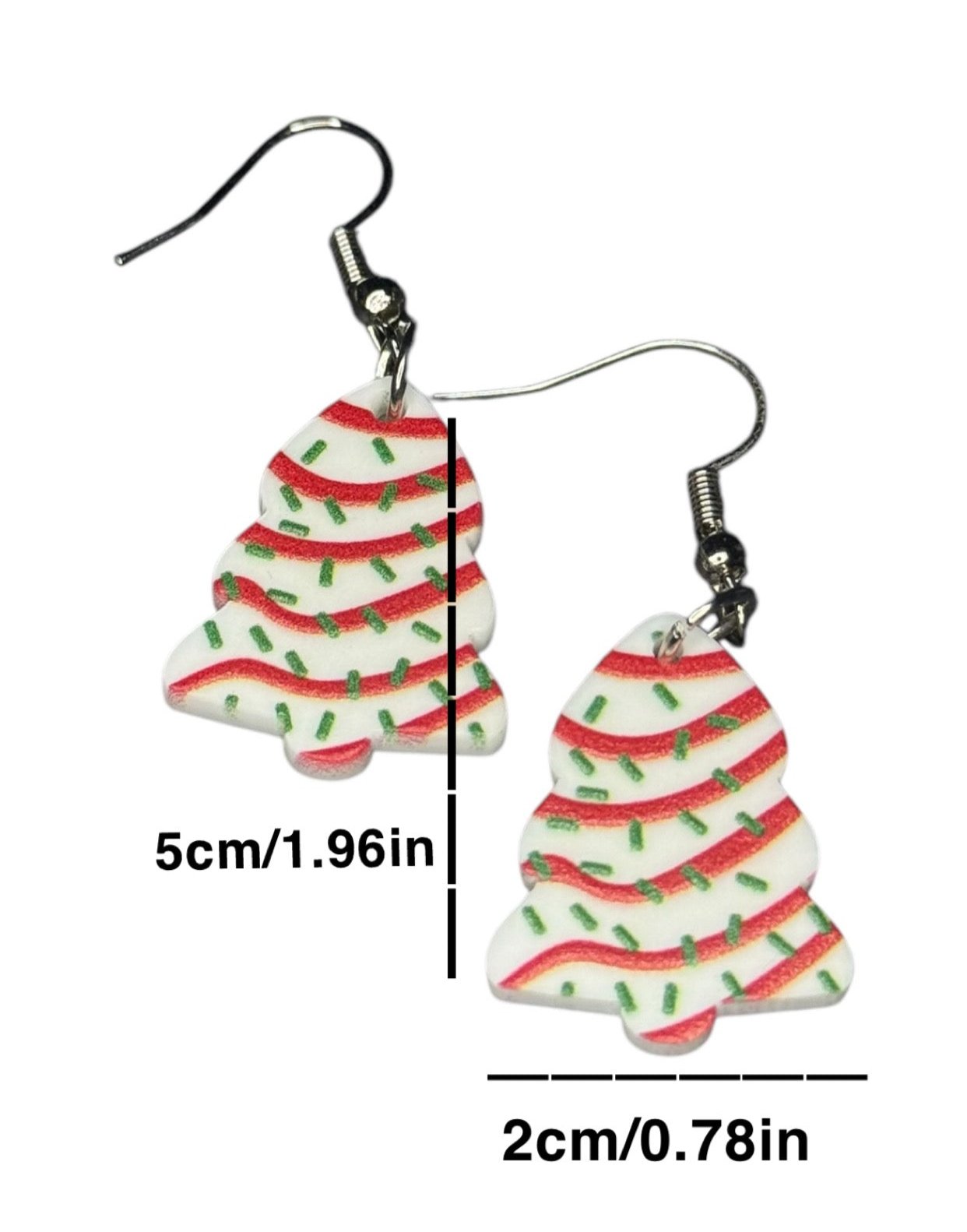 CHRISTMAS TREE CAKE DANGLE EARRINGS