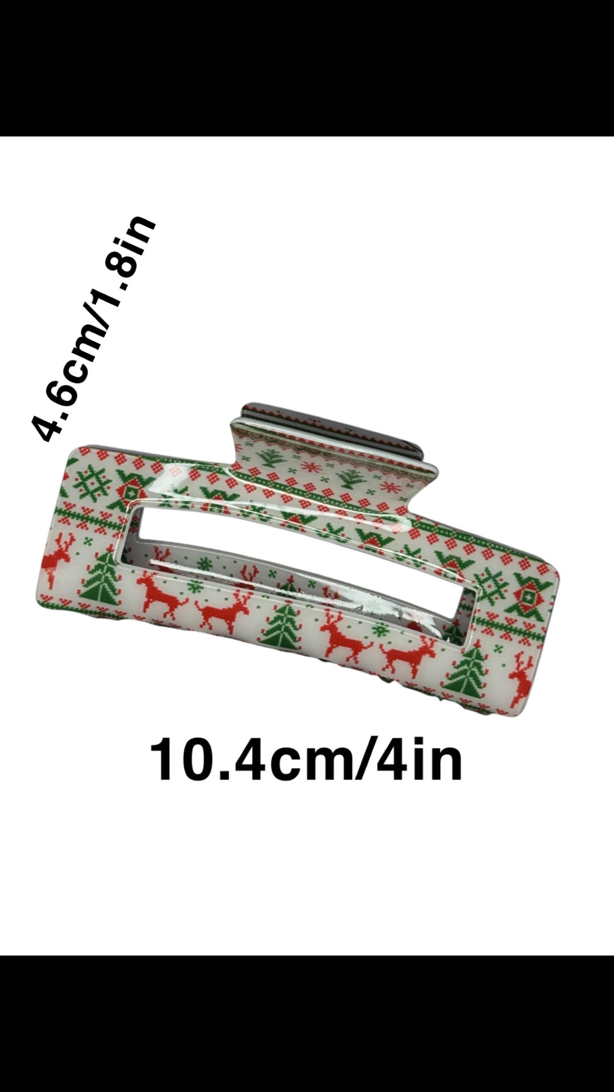 SQUARE CHRISTMAS CLAW CLIP