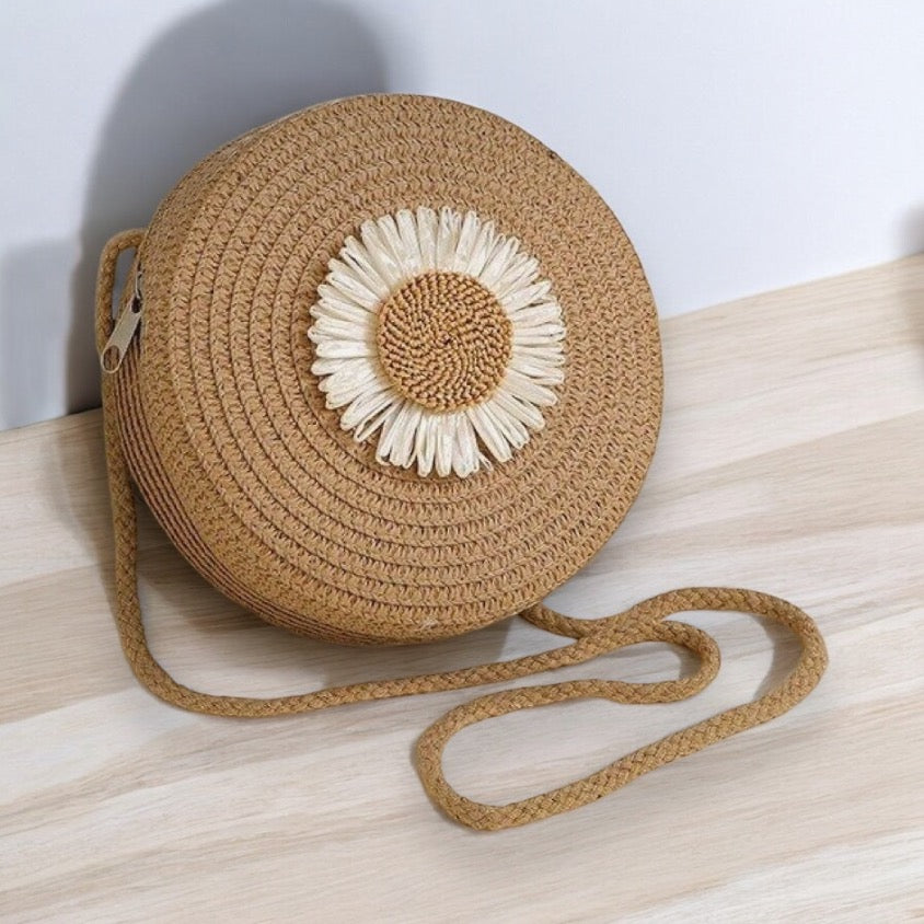 DAISY MINI STRAW CROSSBODY HANDBAG WITH REMOVEABLE BOW