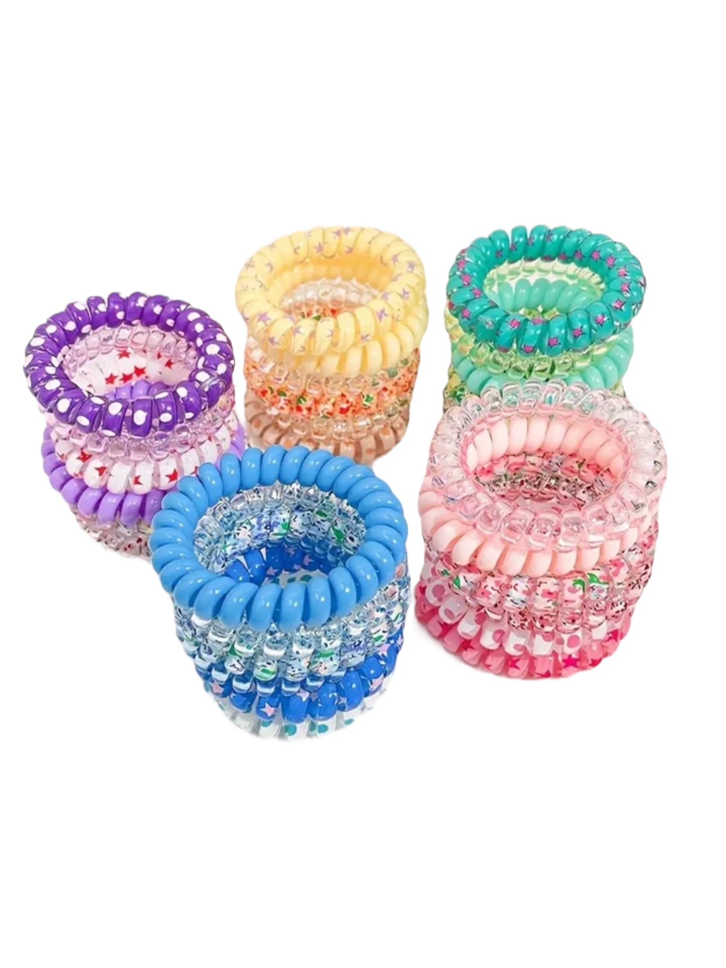 CANDY COLOR SPIRAL HAIR TIES