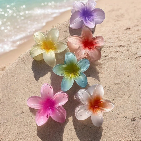 LARGE SINGLE SUMMER FLOWER CLAW CLIPS