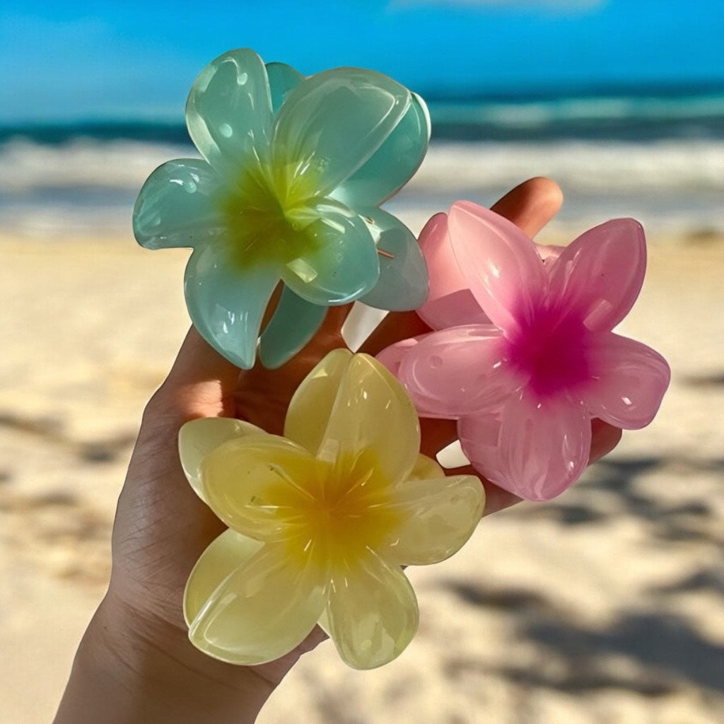 LARGE SINGLE SUMMER FLOWER CLAW CLIPS