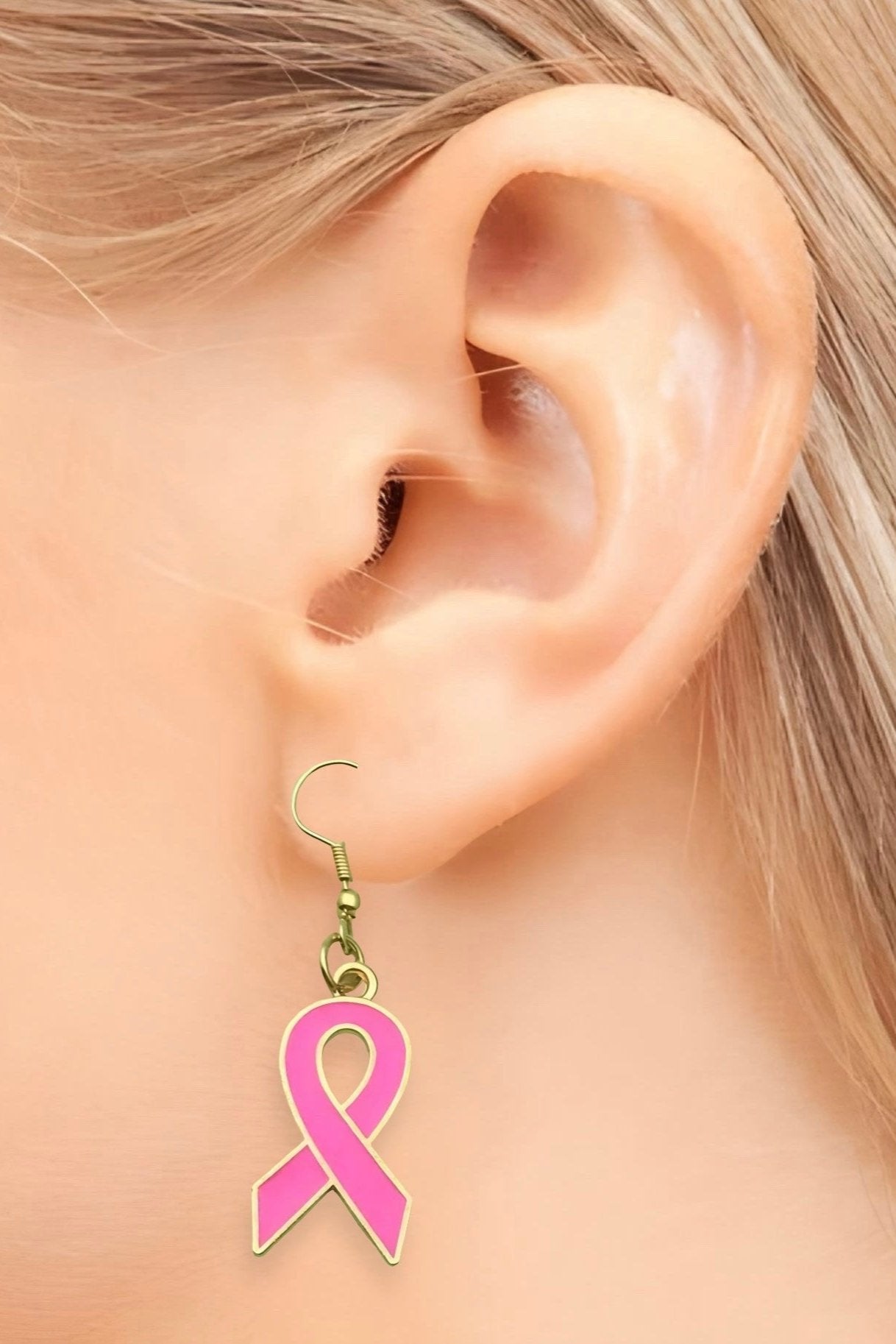 BREAST CANCER AWARENESS DANGLE EARRINGS