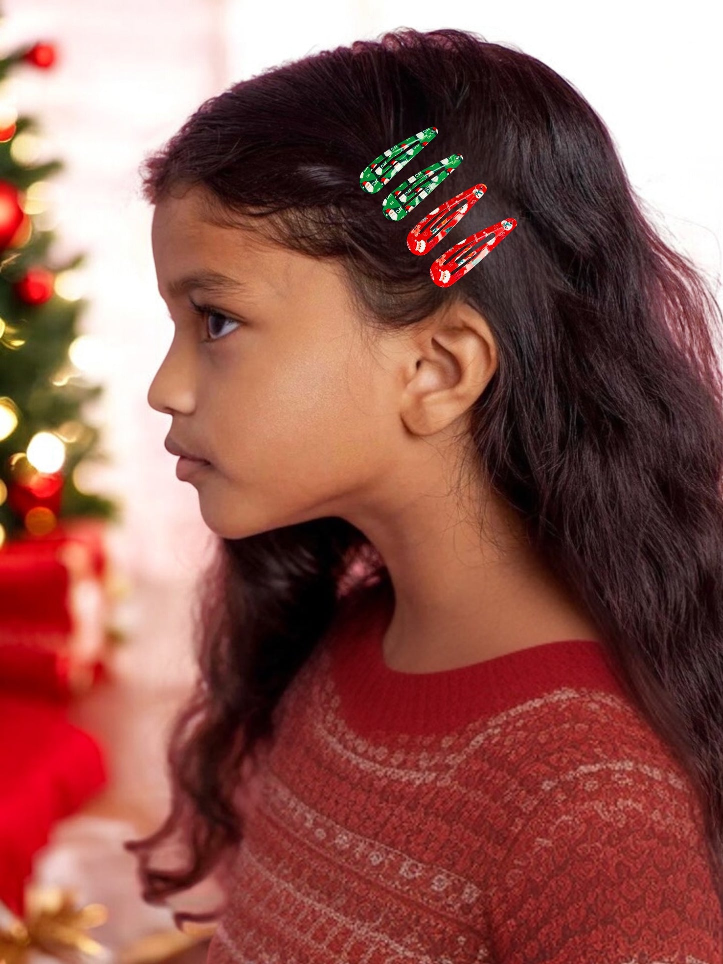 CHRISTMAS HAIR BARRETTES 4-PACK