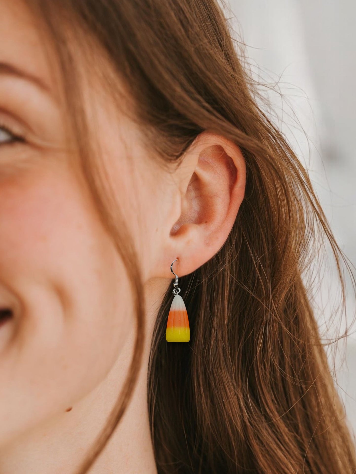 CANDY CORN DANGLE EARRINGS