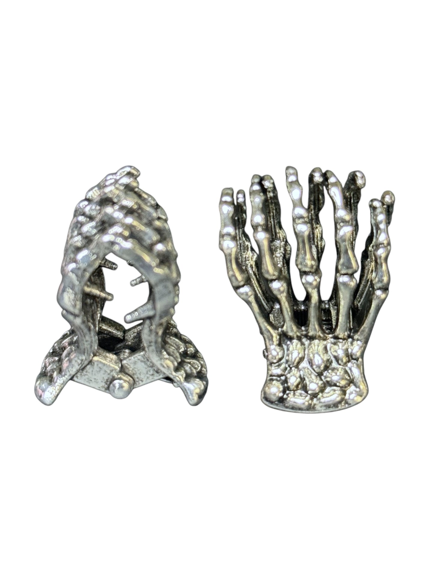 MINI SILVER SKELETON HAND CLAW CLIPS