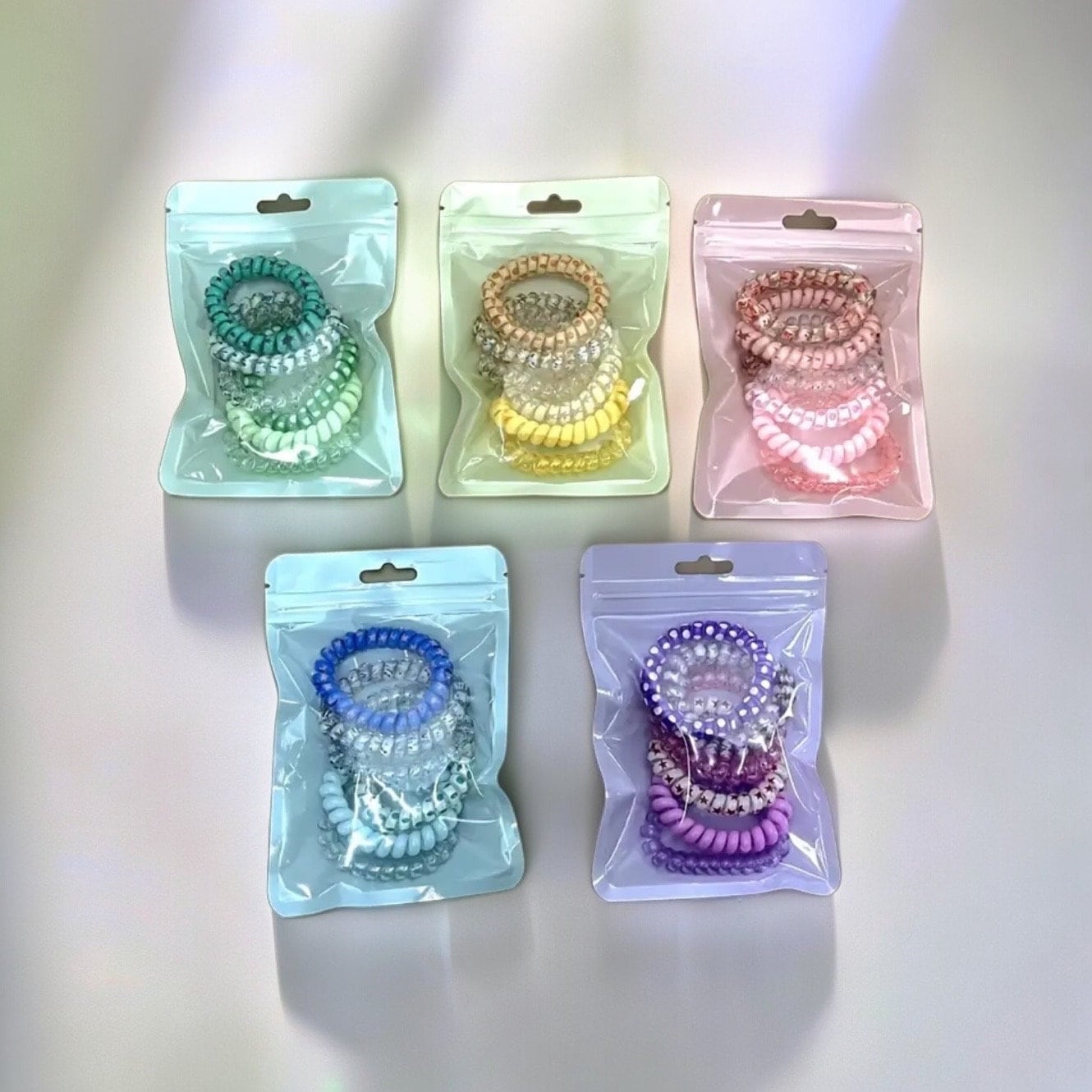 CANDY COLOR SPIRAL HAIR TIES