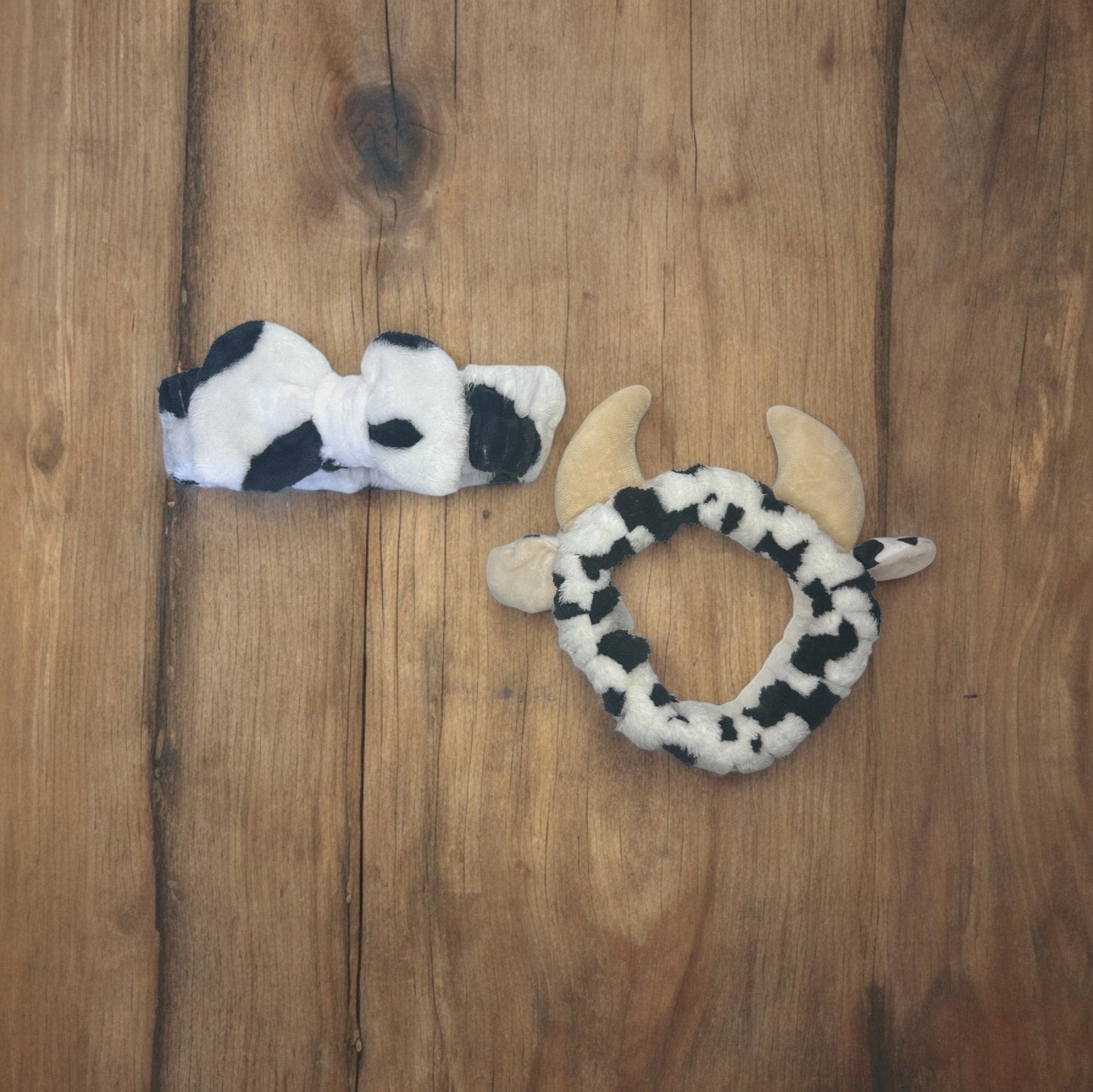 COW PRINT MAKEUP SPA HEADBANDS