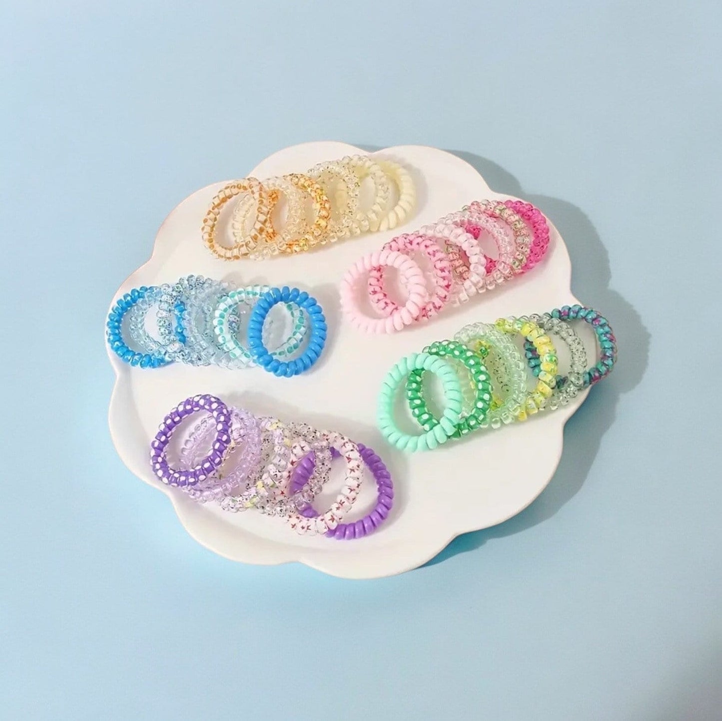 CANDY COLOR SPIRAL HAIR TIES