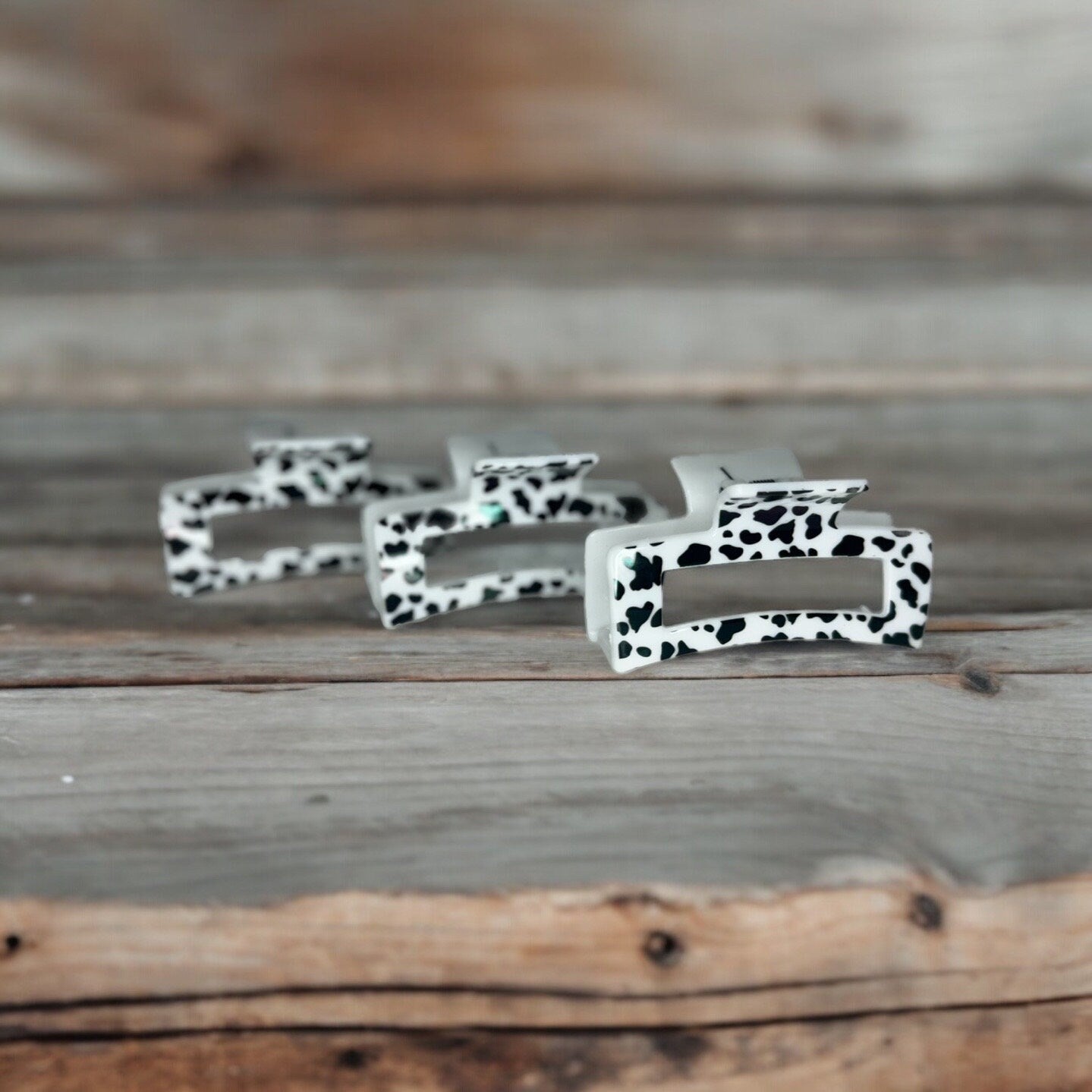 COW PRINT CLAW CLIP SCRUNCHIE DUOS