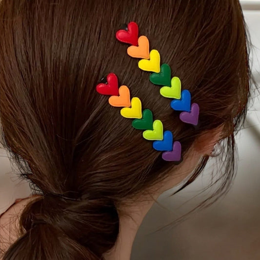 PRIDE HEARTS RAINBOW HAIR BARRETTE