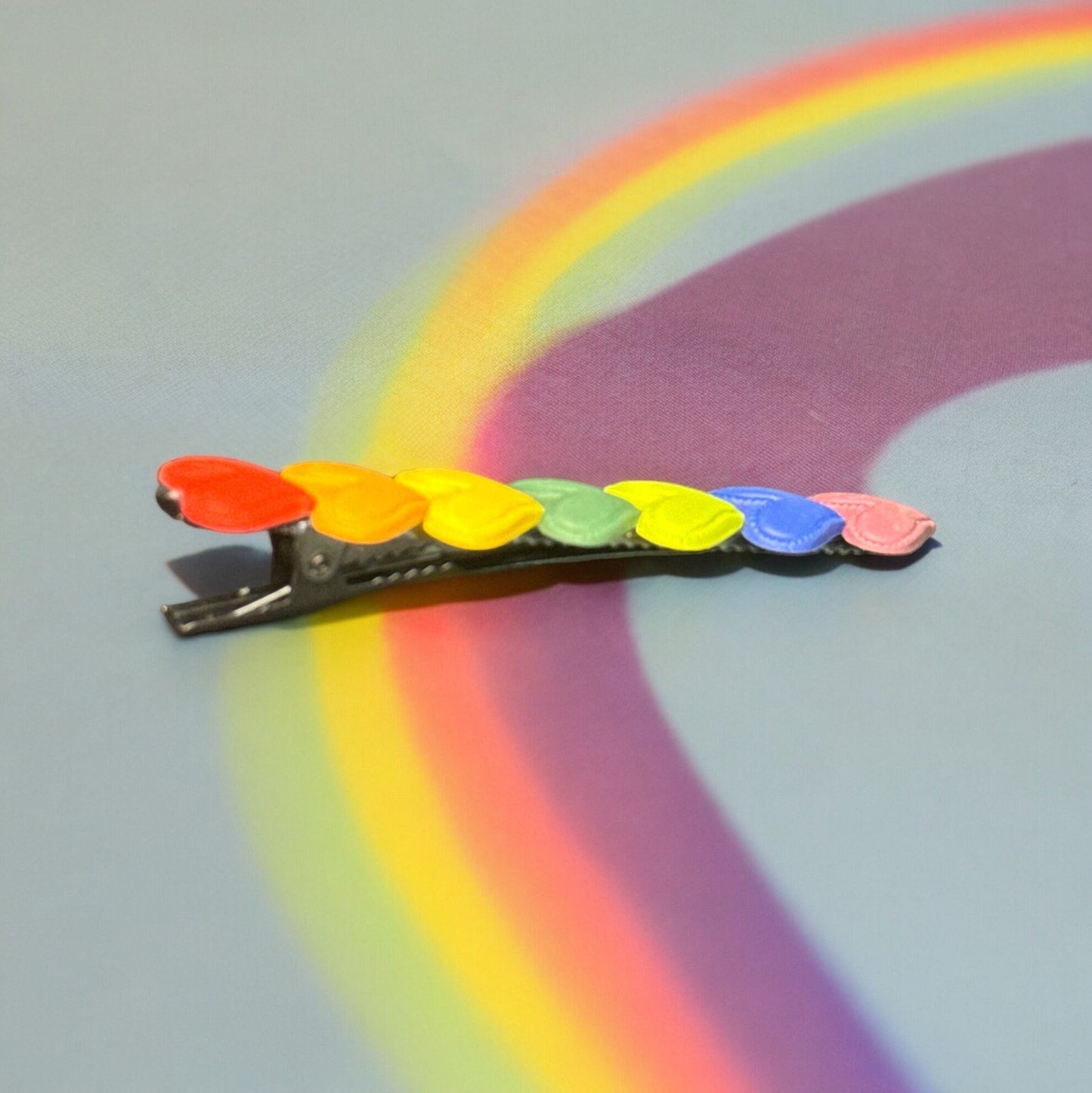 PRIDE HEARTS RAINBOW HAIR BARRETTE