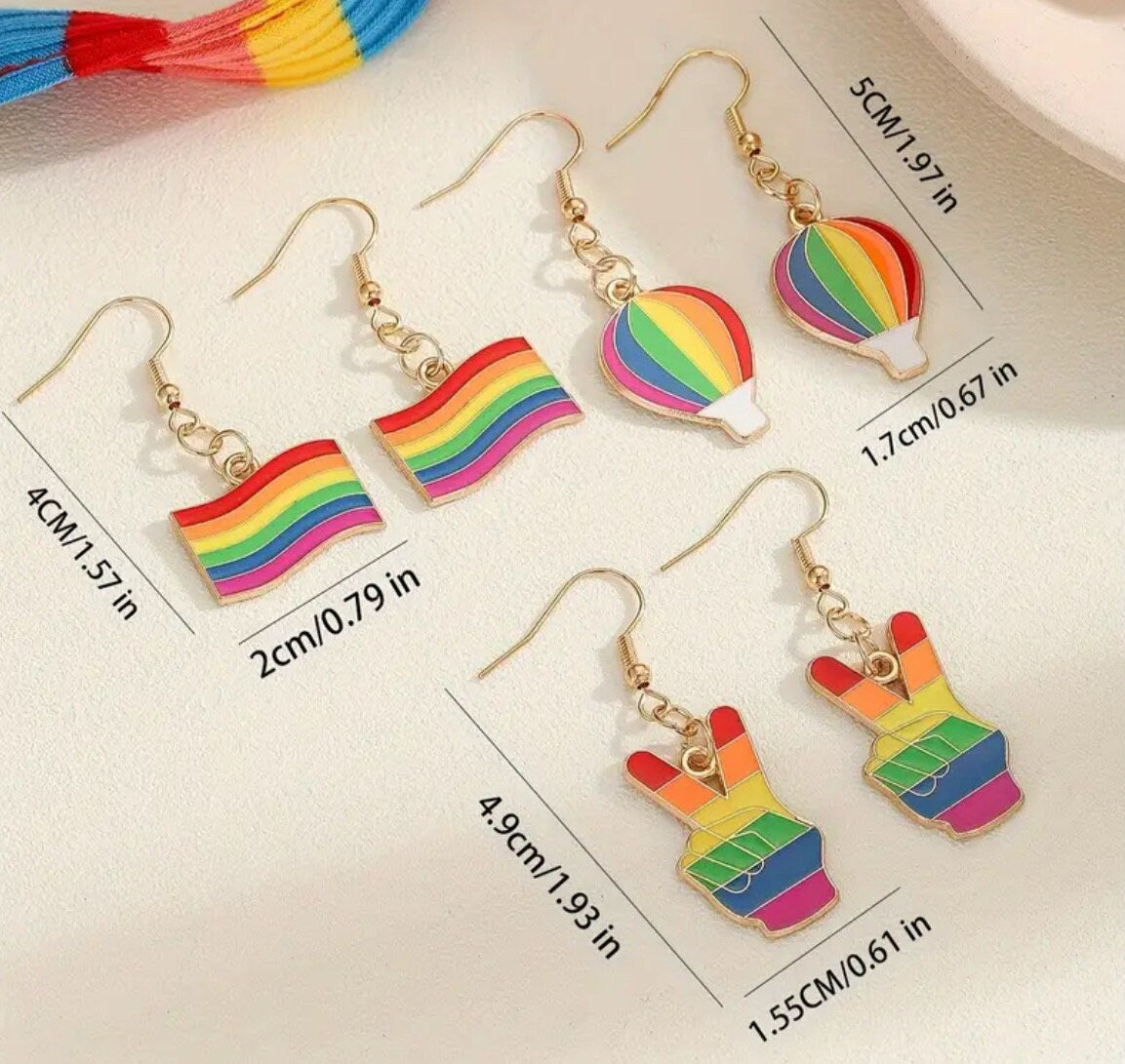 PRIDE RAINBOW DANGLE EARRINGS