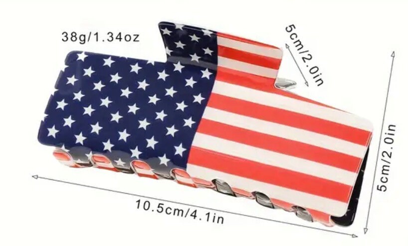 LARGE AMERICAN FLAG CLAW CLIP