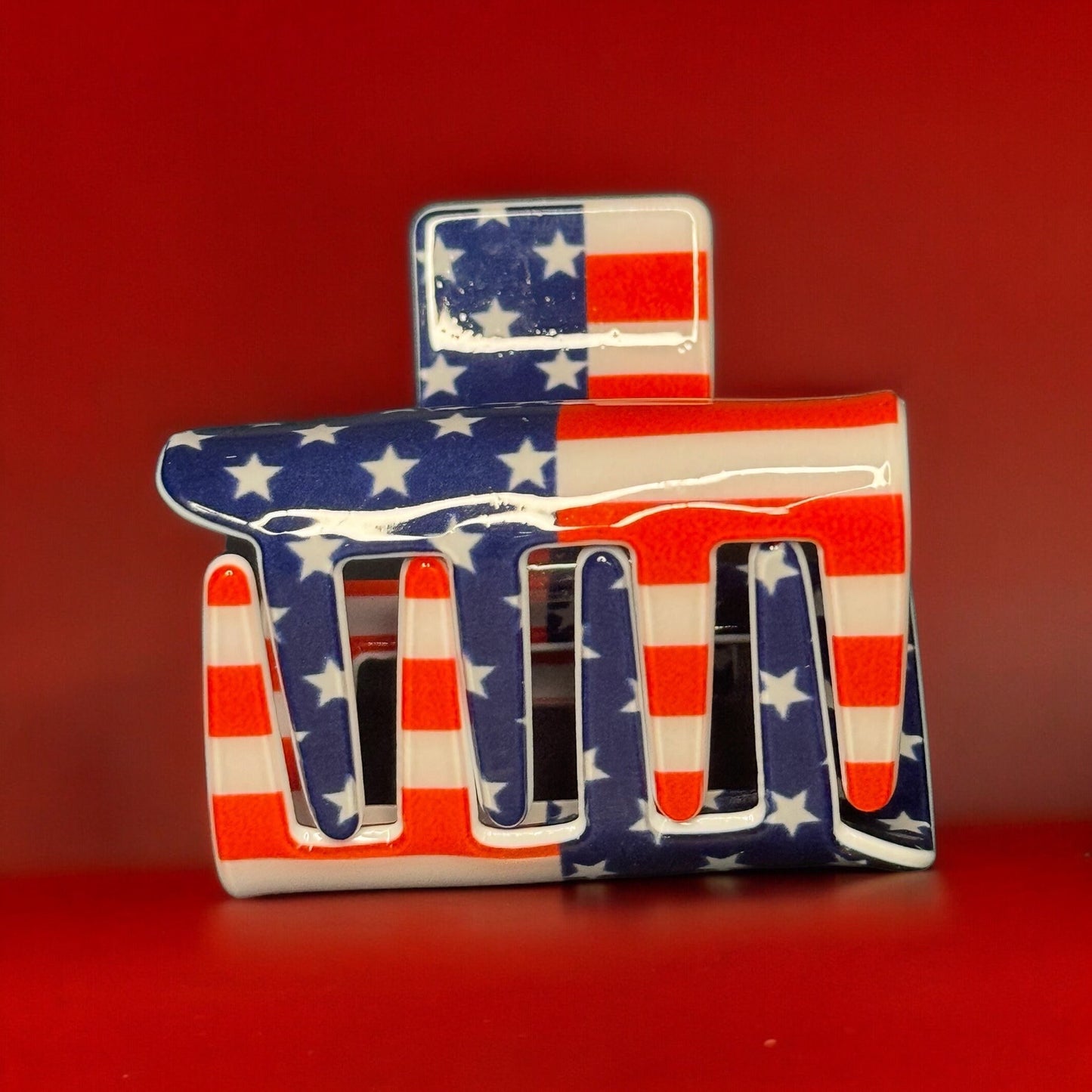 SMALL AMERICAN FLAG CLAW CLIPS