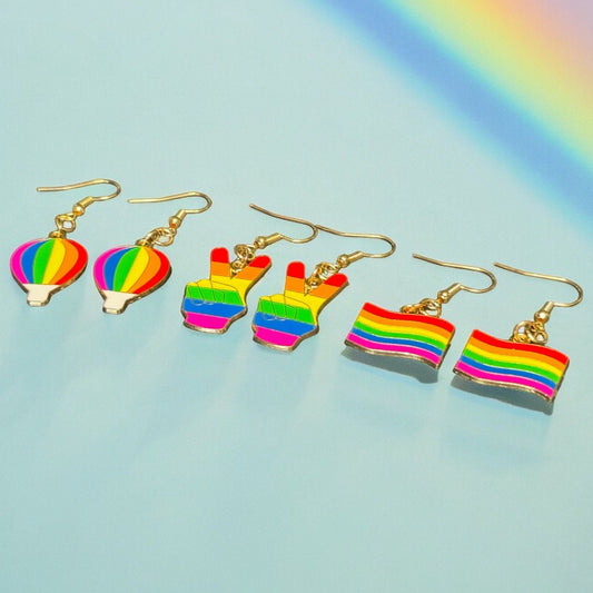 PRIDE RAINBOW DANGLE EARRINGS