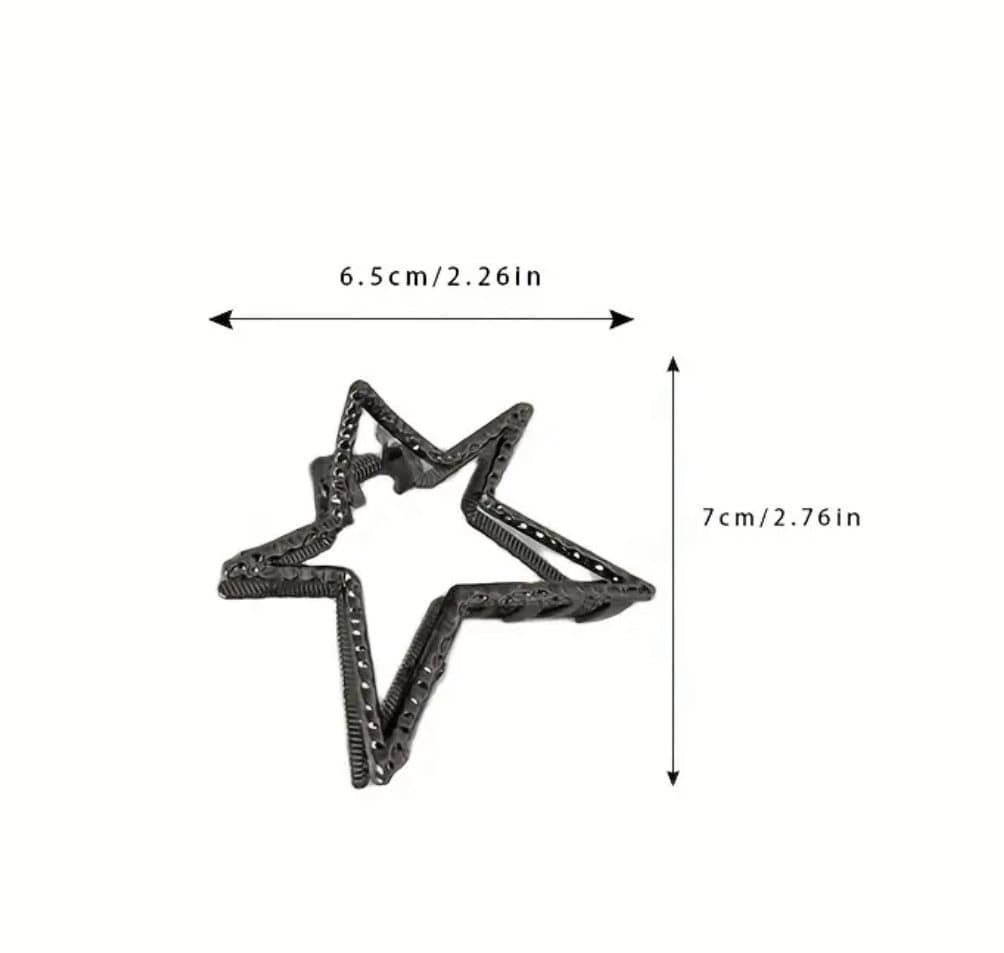 Y2K METAL STAR CLAW CLIPS