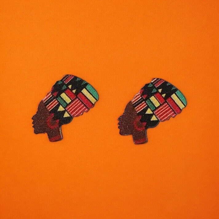 JUNETEENTH WOODEN STUD EARRINGS