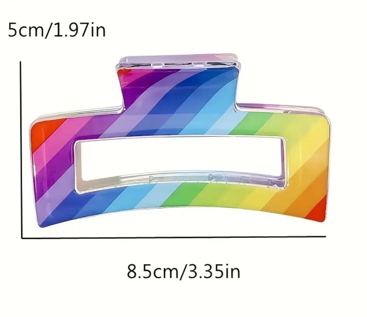 PRIDE MONTH RAINBOW SQUARE HAIR CLAW