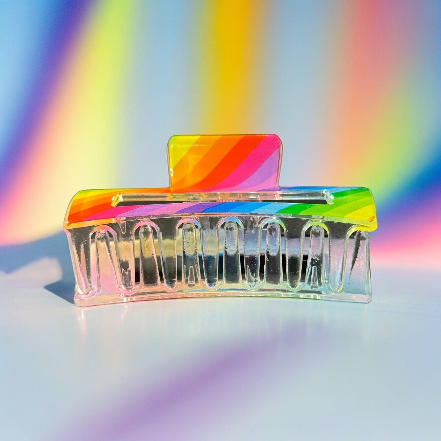 PRIDE MONTH RAINBOW SQUARE HAIR CLAW