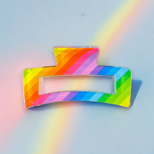 PRIDE MONTH RAINBOW SQUARE HAIR CLAW