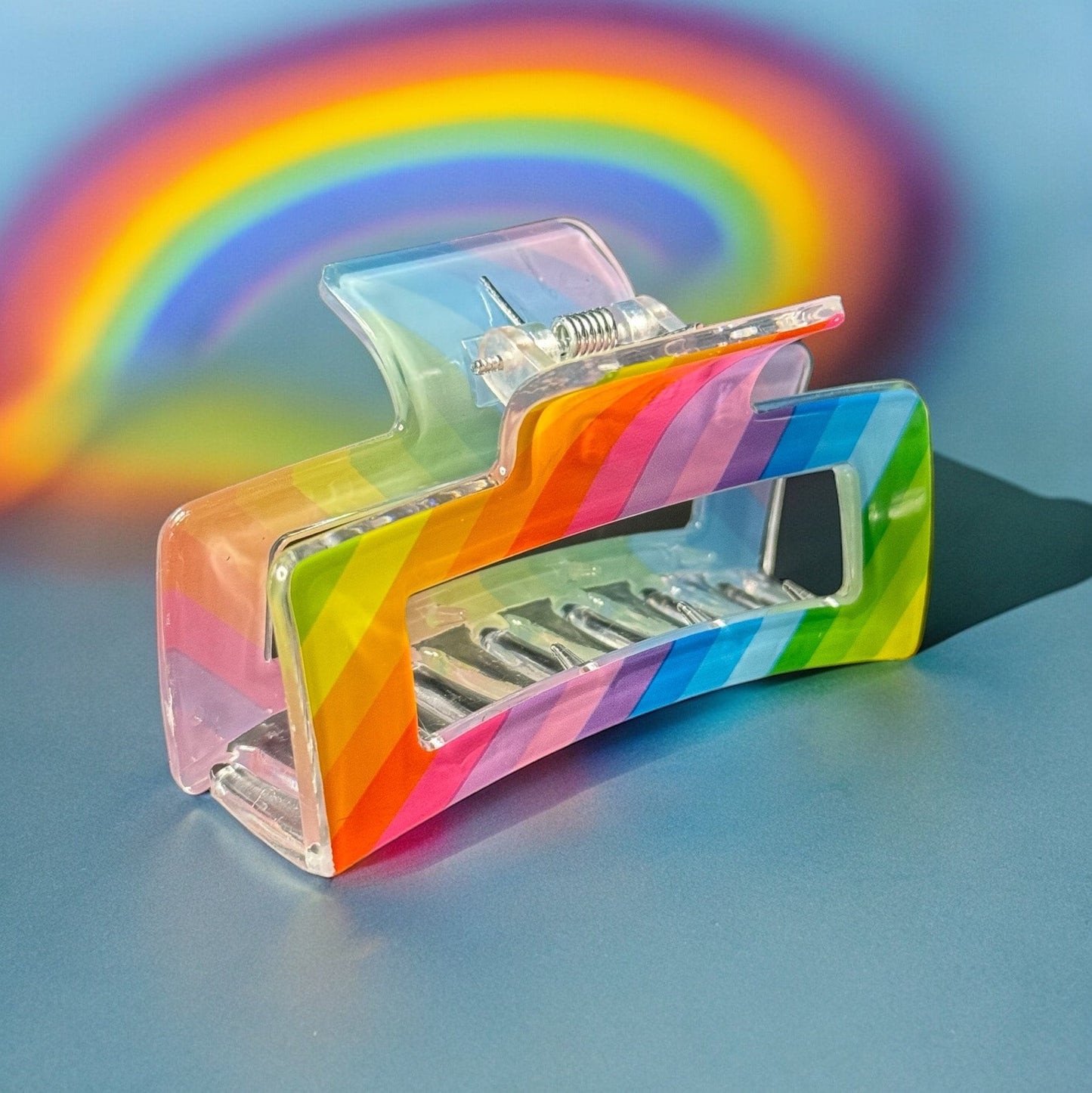 PRIDE MONTH RAINBOW SQUARE HAIR CLAW