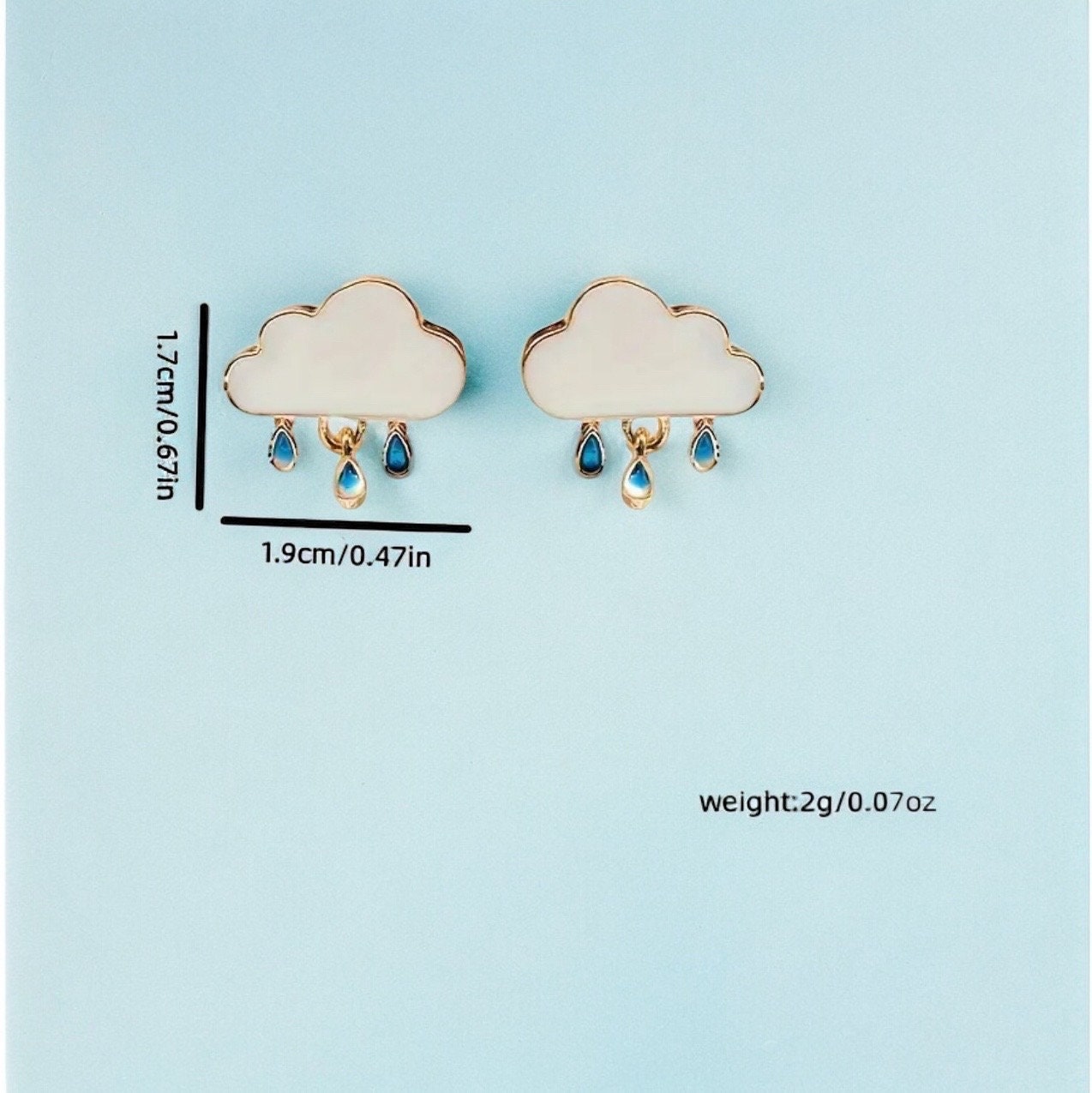 RAIN CLOUD ENAMEL STUD EARRINGS